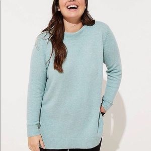 LOFT robins egg mock neck sweater. Size LP.